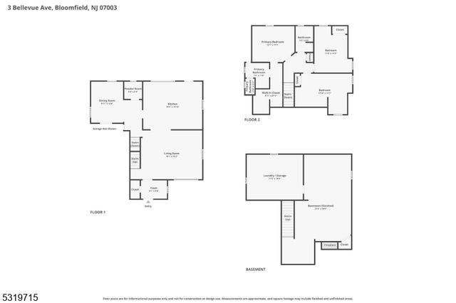 3 Bellevue Ave, Bloomfield Twp., NJ 07003