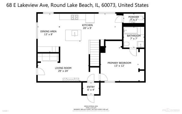 68 E Lakeview Avenue, Round Lake Beach, IL 60073