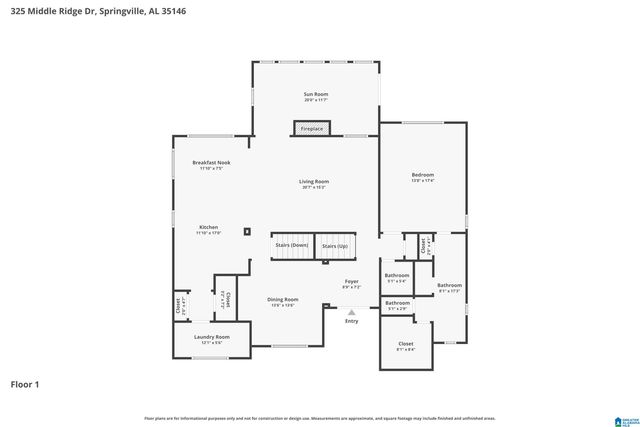 325 MIDDLE RIDGE DRIVE, Springville, AL 35146