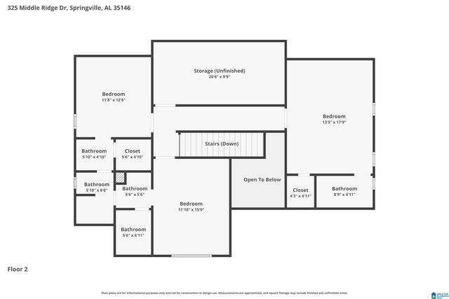 325 MIDDLE RIDGE DRIVE, Springville, AL 35146