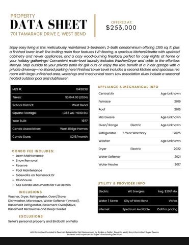 701 Tamarack DRIVE E, West Bend, WI 53095