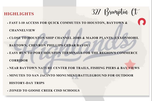 327 Brompton Court, Highlands, TX 77562