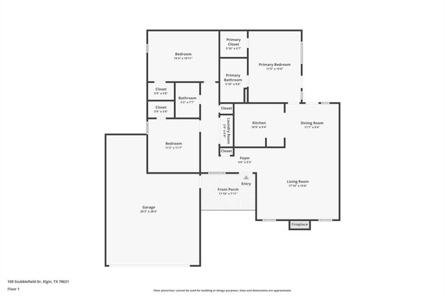 100 Stubblefield DR, Elgin, TX 78621