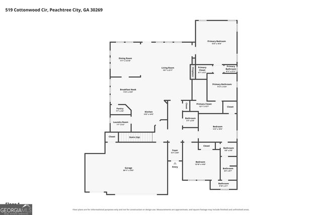 519 Cottonwood Circle, Peachtree City, GA 30269
