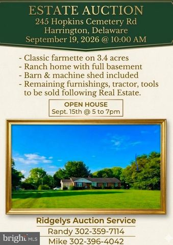 245 HOPKINS CEMETERY RD, Harrington, DE 19952