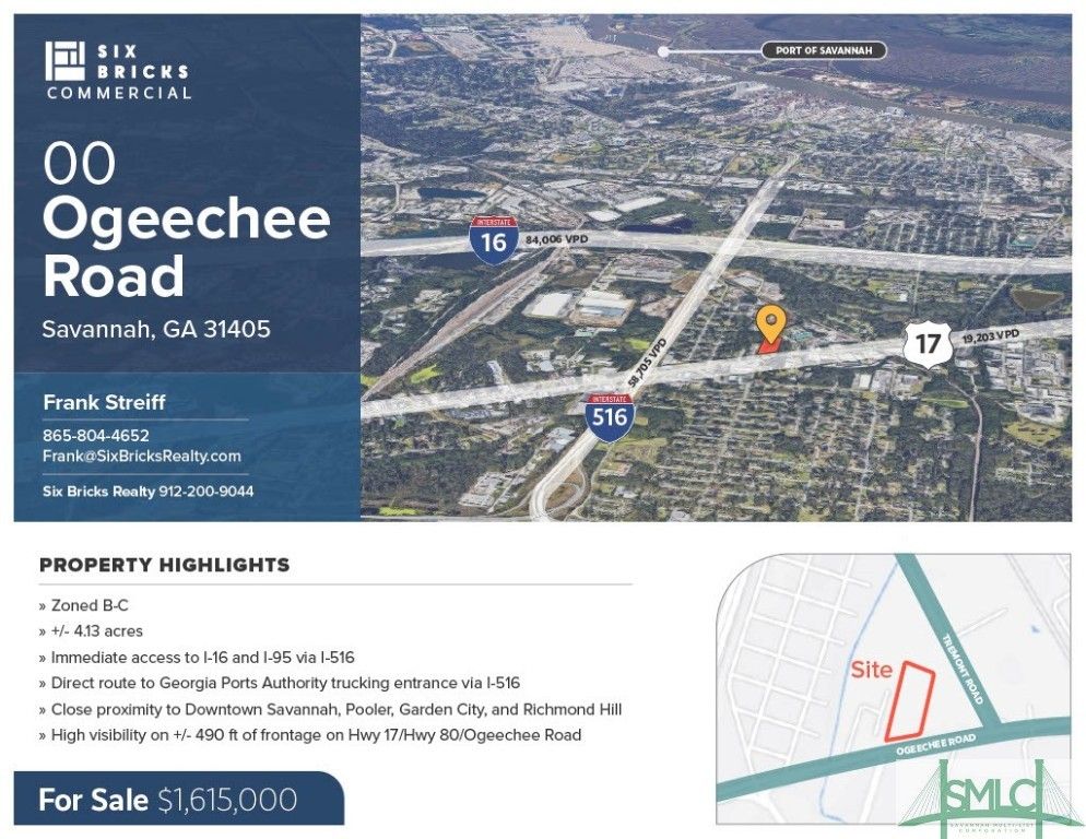 Image 1 of property listing at 00 Ogeechee Road, Savannah, GA 31405