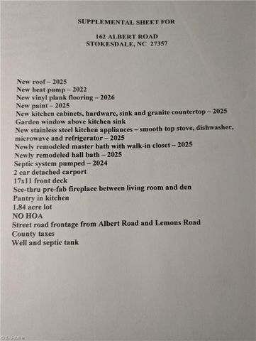 162 Albert Road, Stokesdale, NC 27357