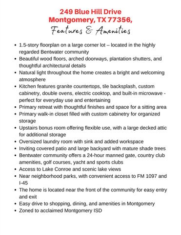 249 Blue Hill Drive, Montgomery, TX 77356