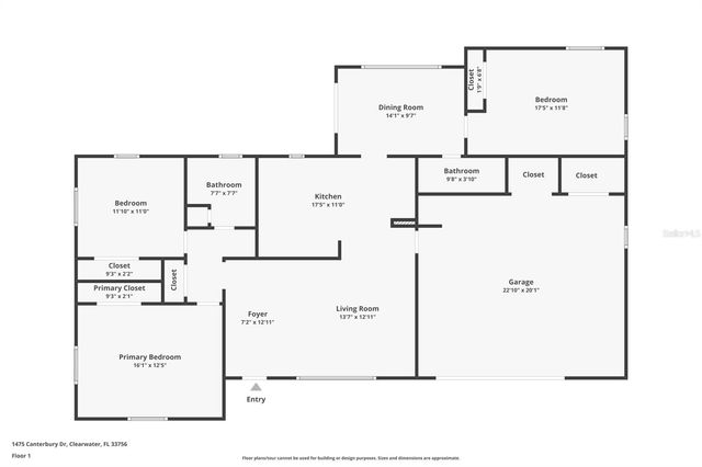 1475 CANTERBURY DRIVE, Clearwater, FL 33756