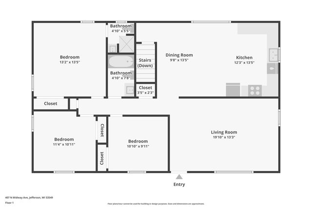 407 N Midway AVENUE, Jefferson, WI 53549