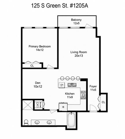 125 S GREEN Street 1205A, Chicago, IL 60607