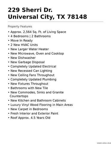 229 SHERRI DR, Universal City, TX 78148
