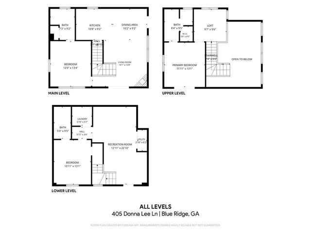 405 Donna Lee Lane, Mineral Bluff, GA 30559