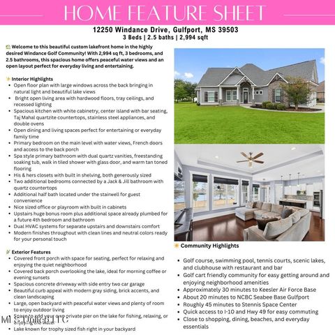 12250 Windance Drive, Gulfport, MS 39503