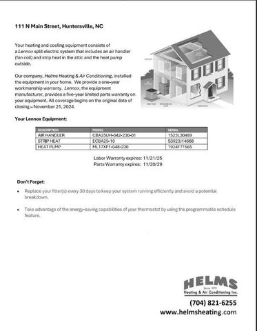 111 N Main Street, Huntersville, NC 28078