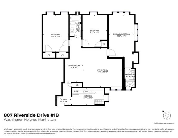 807 Riverside Dr Apt 1B, New York City, NY 10032