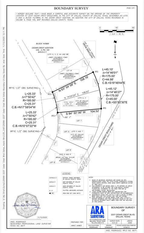 2237 Cedar Crest lot U & V Boulevard, Dallas, TX 75203