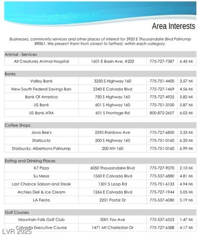 3920 East Thousandaire Boulevard, Pahrump, NV 89061