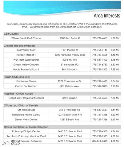 3920 East Thousandaire Boulevard, Pahrump, NV 89061