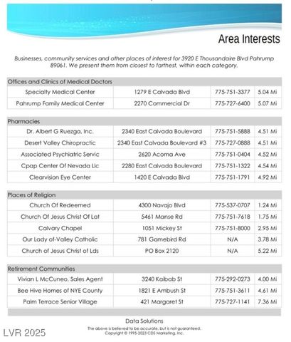 3920 East Thousandaire Boulevard, Pahrump, NV 89061