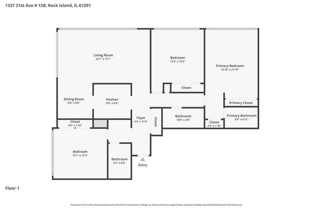 1337 21st Avenue 12B, Rock Island, IL 61201