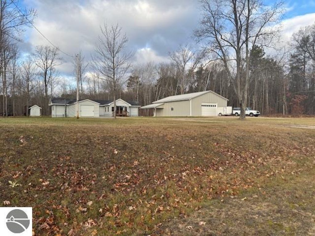 Well-maintained 3-bedroom, 1-bath home on 2.5 acres with garage and large pole barn in Lake City, MI.