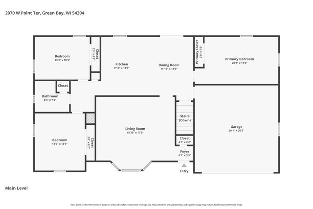 2070 WEST POINT TERRACE, Green Bay, WI 54304