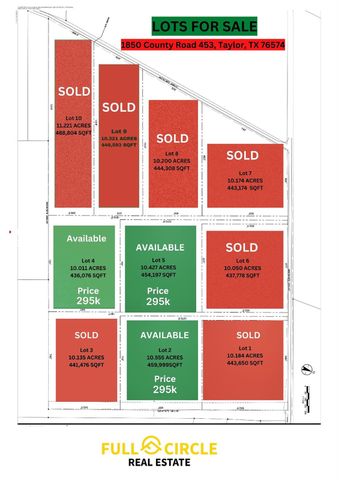 1850 County Road 453 Lot 5 RD, Taylor, TX 76574