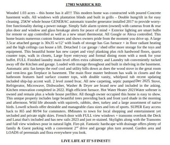 17983 Warrick Road, Lowell, IN 46356