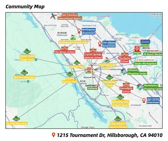 1215 Tournament Drive, Hillsborough, CA 94010