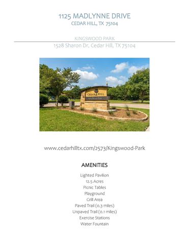 1125 Madlynne Drive, Cedar Hill, TX 75104