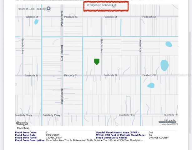 Lot 250 PEABODY STREET, Orlando, FL 32833