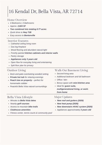 16 Kendal Drive, Bella Vista, AR 72714