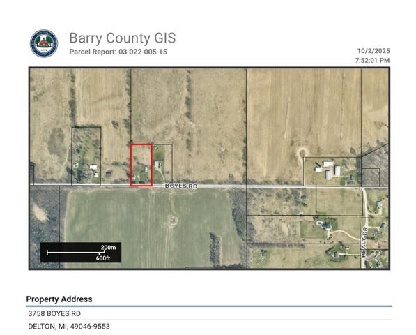 3758 Boyes Road, Delton, MI 49046